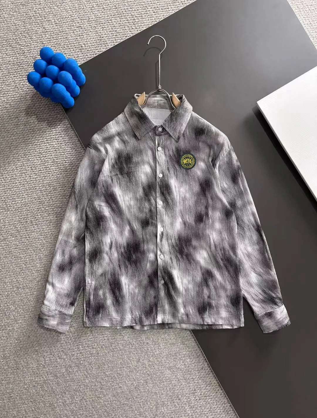 Next day shipping P360 Big Goose 2025 Autumn Men's Thin Breasted Fashion Tie-Dye Long Sleeve Shirt New Loose Versatile Lapel Top Casual Trendy Men's Shirt Size: M-3XL